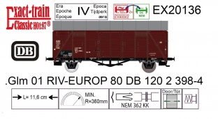 Exact-Train EX20136 - Gedeckter Gterwagen Glm 'Bremen', DB, Ep.IV, EUROP