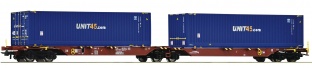 Roco 76634 - Container-Doppeltragwagen, GYSEV CARGO H0
