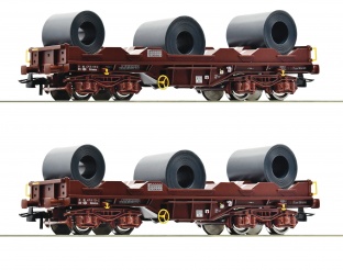 Roco 76338 2-tlg. Set: Coiltransportwagen, SNCB H0