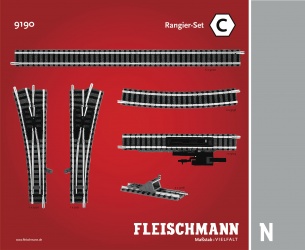 FLEISCHMANN 9190 mit Schotterbett - Set C - Rangier-Set N-Spur