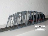 Hack B30 Bogenbrücke 1-gleisig, aus Metall 30 cm gealtert H0