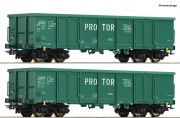 Roco 77032 2-tlg. Set: Offene Güterwagen, PROTOR H0