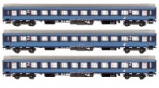 Jgerndorfer 61400 3-teiliges Set UIC-X Liegewagen hellblau/blau Ep IV N-Spur