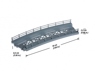 Noch 21350 Br�cken-Fahrbahn, gebogen, Radius 360 mm  H0