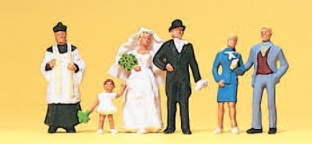 Preiser 10058 Brautpaar, katholischer Geistlicher H0