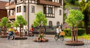 Noch 21538 Junge B�ume mit Baumst�tzen H0