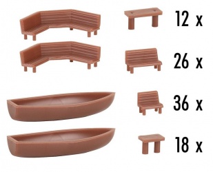 Faller 272439 64 B?nke und 30 Tische N-Spur