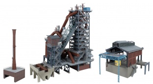 Faller 130026 Hochofen mit Gie�halle H0