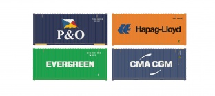 Hobbytrain H9016 4er Set 20′ Container, Set 1 N-Spur