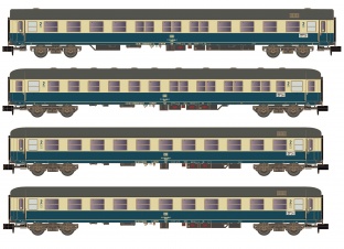 Hobbytrain H22207 4er Set Personenwagen DB, Ep.IV, Turnus Ferienzug, Set 2 N-Spur