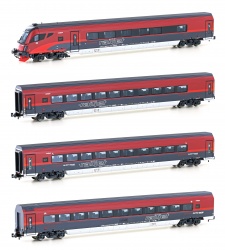 Hobbytrain H25228  4er Set Personenwagen �BB Railjet, Ep.VI, Set 1 N-Spur