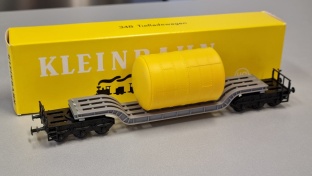 Kleinbahn 348 �BB Tiefladewagen mit Kessel, 6achsig H0