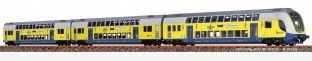 Brawa 64545 Doppelstock-Wagenset Metronom, 3er-Set (RE 3 Hamburg Hbf) N-Spur