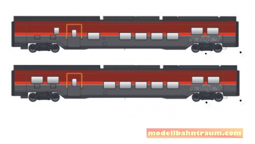 Jägerndorfer 72210 2-teilige Railjet 2 – Garnitur der ÖBB Ep VI H0