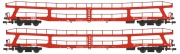 Hobbytrain H24611 2er Set Autotransportwagen DDm98-70 �BB, Ep.VI v-rot N-Spur