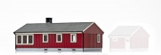 NMJ 15115 Norwegischer Bungalow, Rot / Wei�, Fertigmodell in H0
