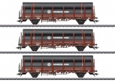 M�rklin 46563 Rungenwagen-Set 1 mit Stahlr�hren-Beladung H0 AC